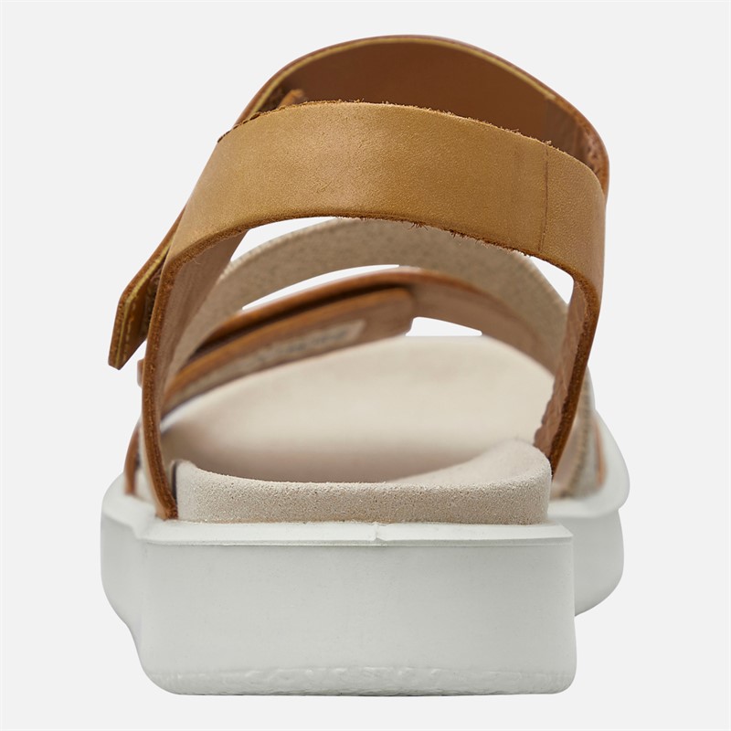 ECCO Womens Flowt Nubuck Wedge Sandals Lion