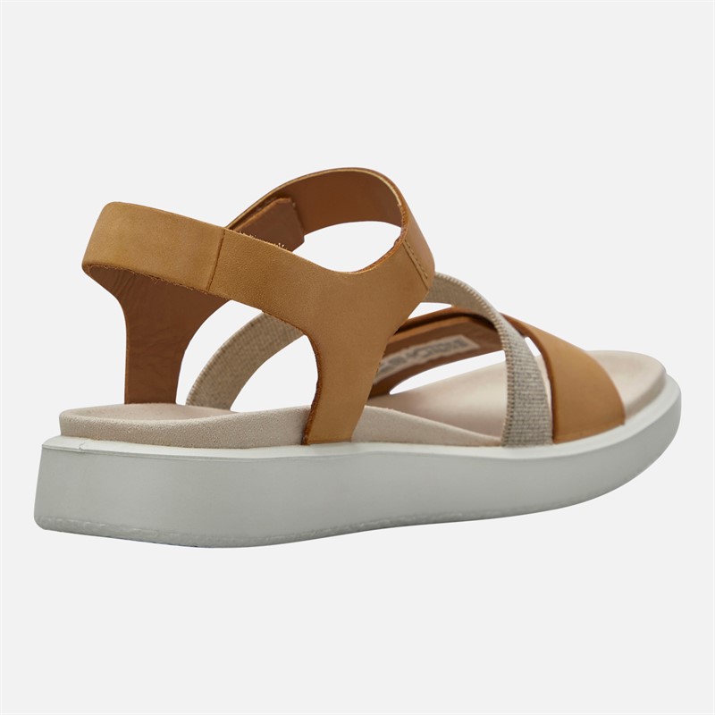 ECCO Womens Flowt Nubuck Wedge Sandals Lion