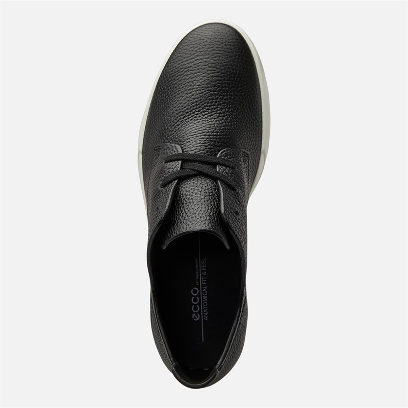 ECCO Mens Leisure Derby Shoes Black/White