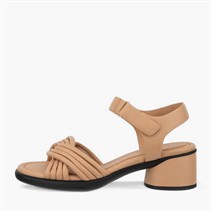 ECCO Dame læder sandaler med hæl formet 36 rør Biscuit