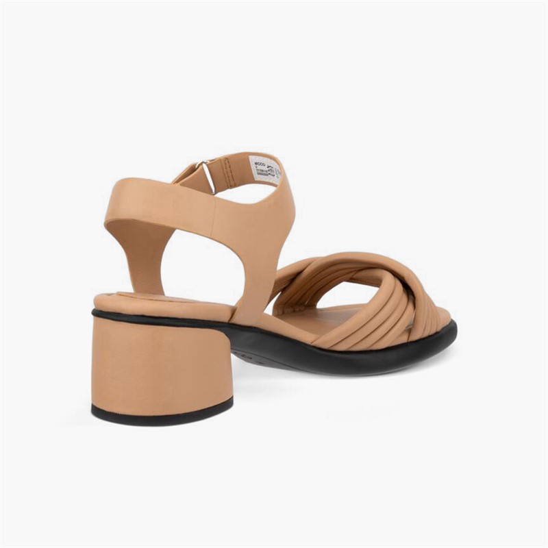 ECCO Damen Geformte 36 Röhre Leder Absatz Sandalen Biscuit