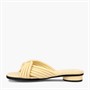 ECCO Damen Alba Leder Kreuz Riemen Slide Sandalen Straw