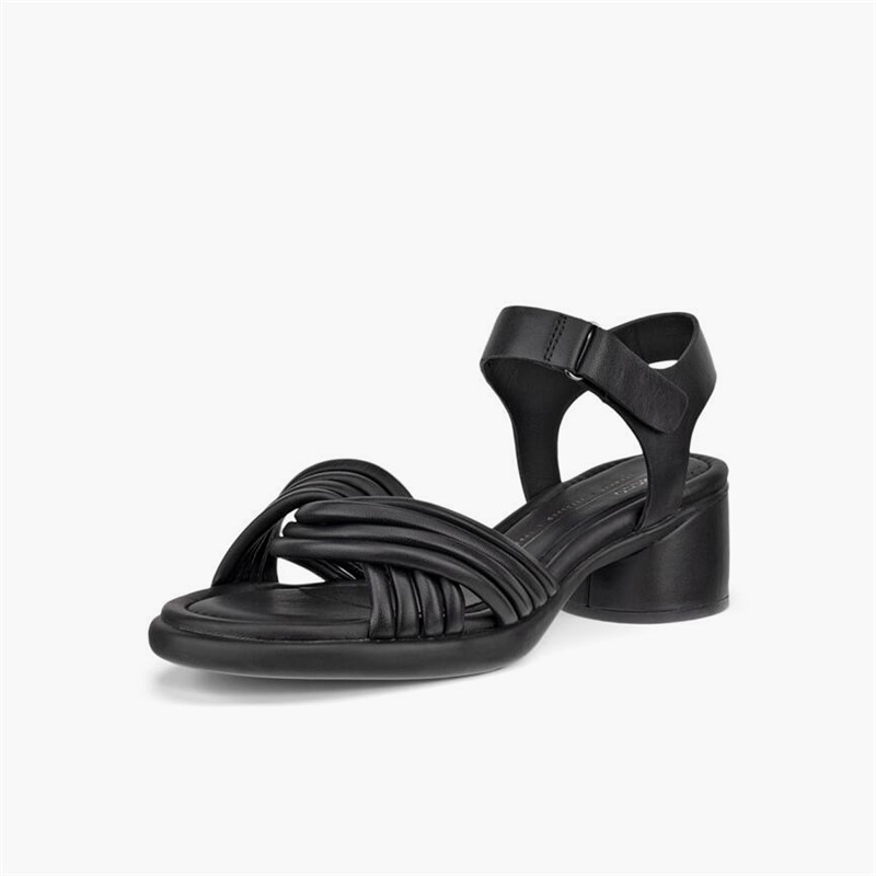 ECCO Damen Geformte 36 Röhre Leder Absatz Sandalen Schwarz
