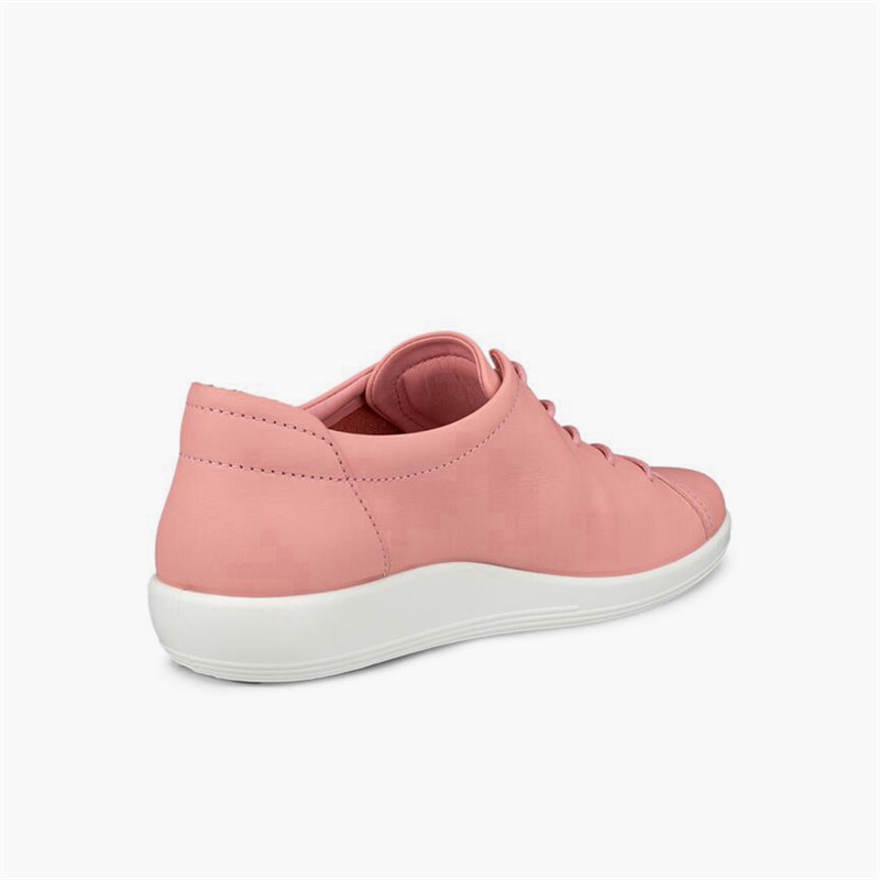 ECCO Womens Soft 2 Anniversary Leather Trainers Old Rose