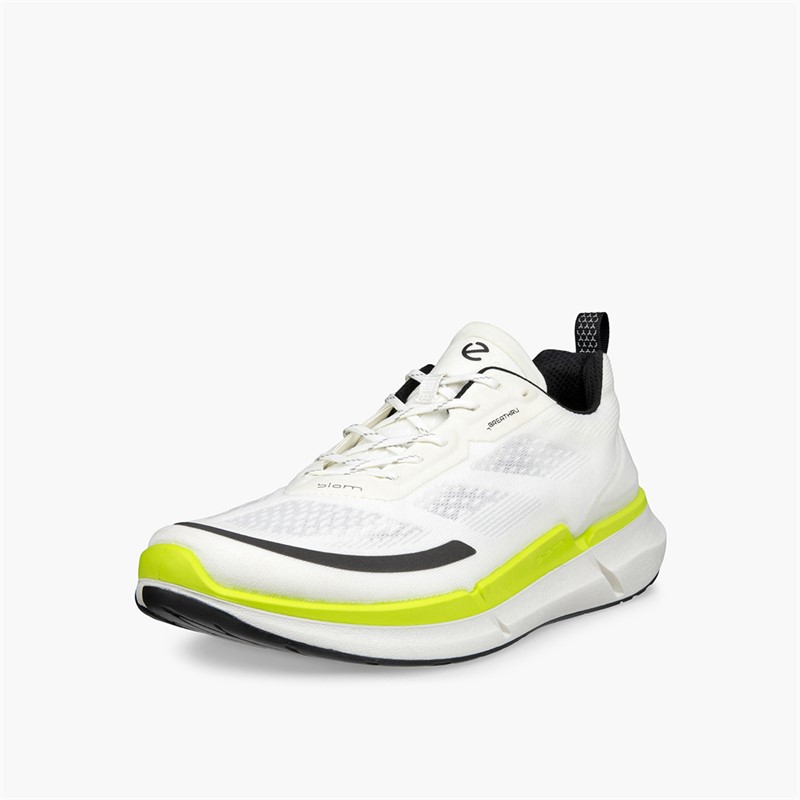 ECCO Mens Biom 2.2 Breathru Trainers White/Lime Punch