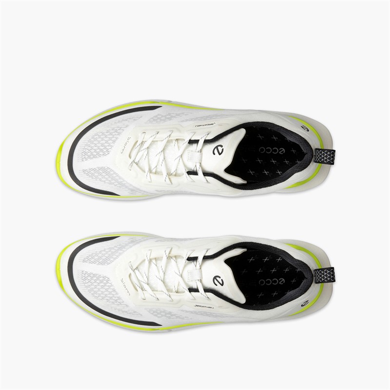 ECCO Mens Biom 2.2 Breathru Trainers White/Lime Punch
