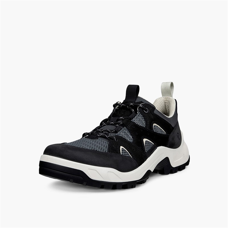 ECCO Mens Offroad Leather X Textile Trainers Black/Black/Magnet