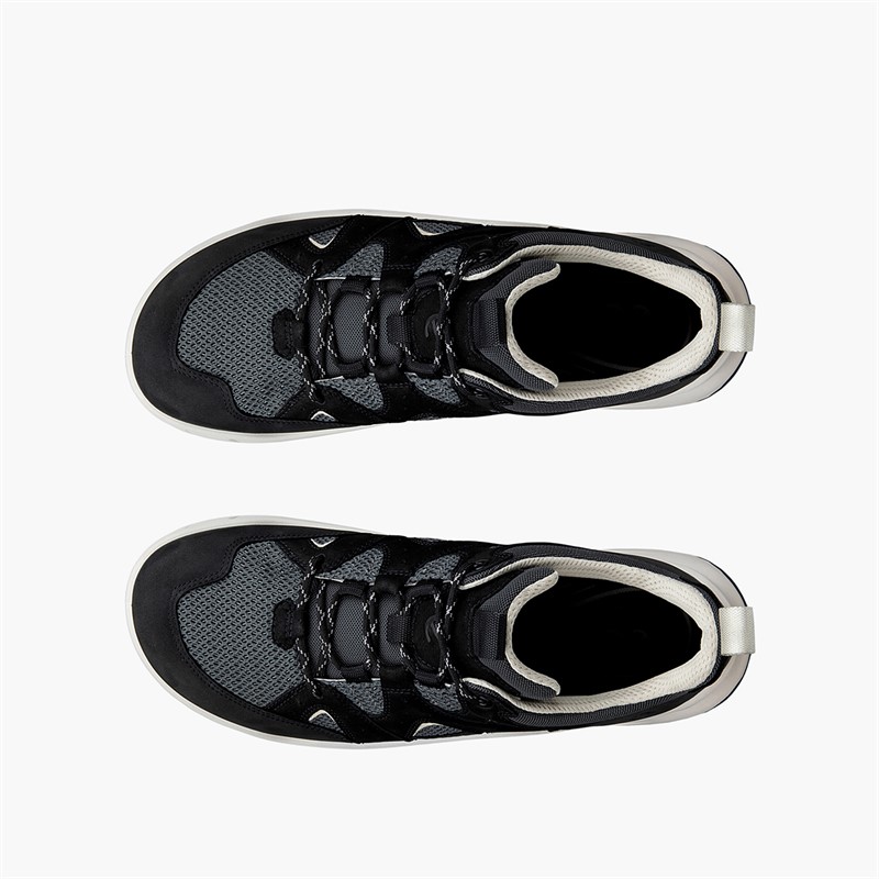 ECCO Mens Offroad Leather X Textile Trainers Black/Black/Magnet