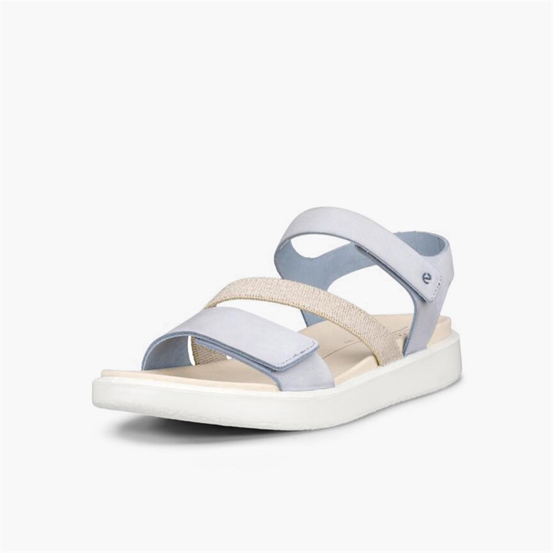 ECCO Womens Flowt Nubuck Wedge Sandals Dusty Blue