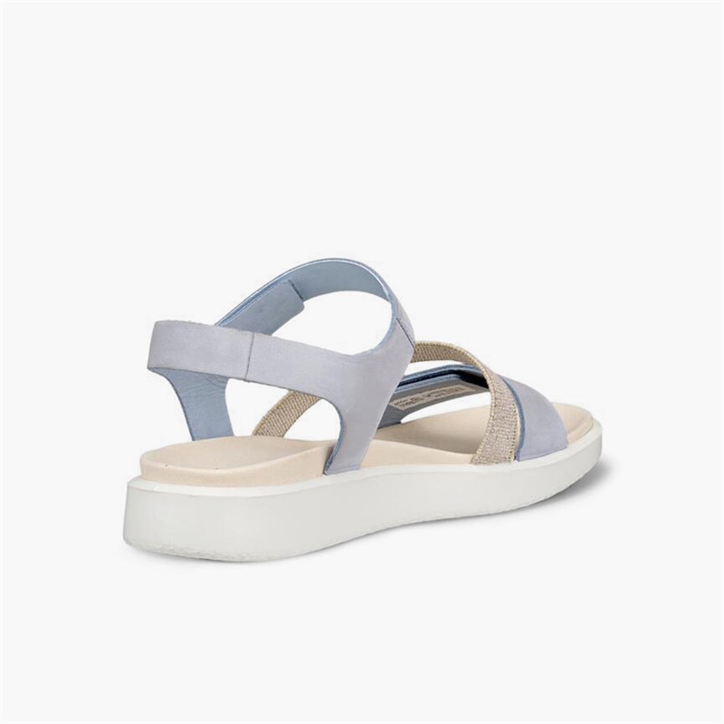 ECCO Womens Flowt Nubuck Wedge Sandals Dusty Blue