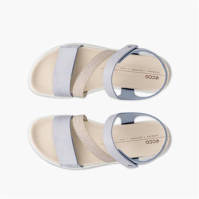 ECCO Womens Flowt Nubuck Wedge Sandals Dusty Blue