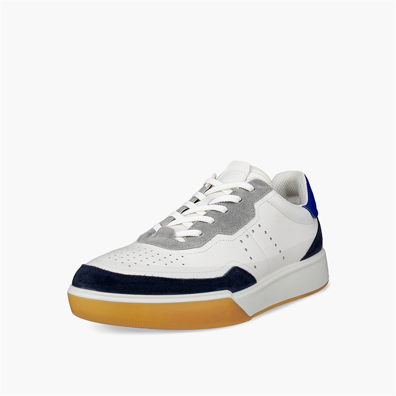 ECCO Mens Street Court Trainers Marine/White/Virtual