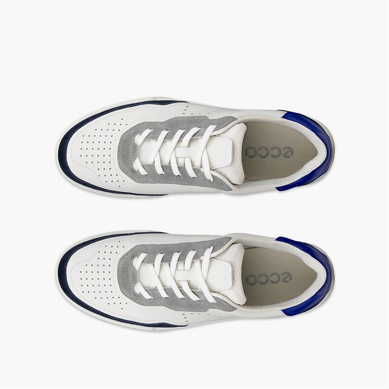 ECCO Mens Street Court Trainers Marine/White/Virtual