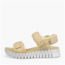 ECCO Womens Gruuv Sol Nubuck Ankle Strap Sandals Straw