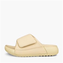 ECCO Womens Cozmo Leather Strap Sliders Straw