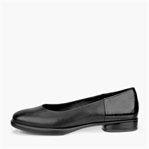 ECCO Damen Skulpturierte Leder Ballerinas Schwarz