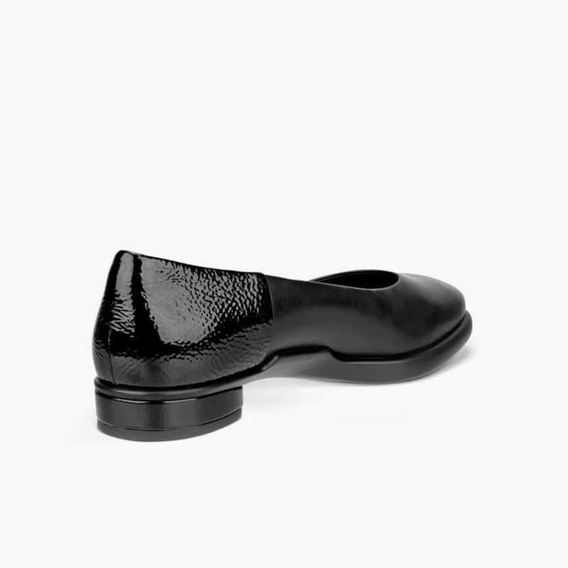 ECCO Damen Skulpturierte Leder Ballerinas Schwarz