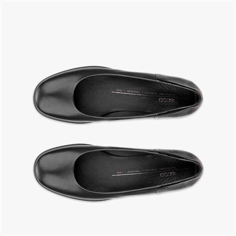 ECCO Damen Skulpturierte Leder Ballerinas Schwarz