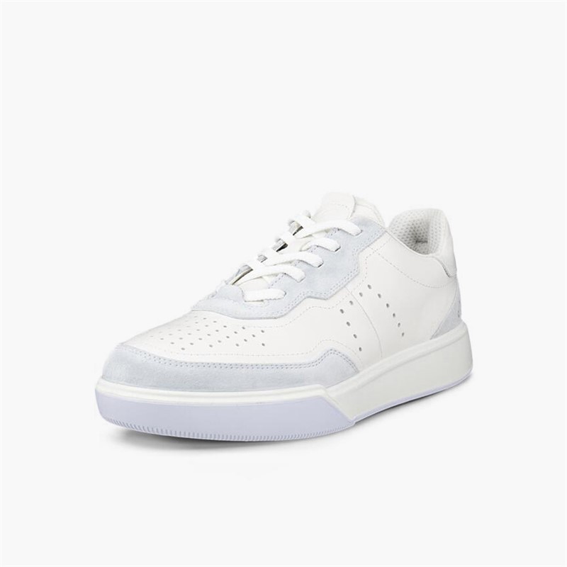 ECCO Womens Street Court Leather Trainers Air/White