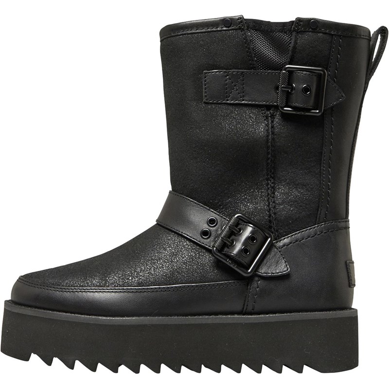 Womens leather shop ugg biker boots