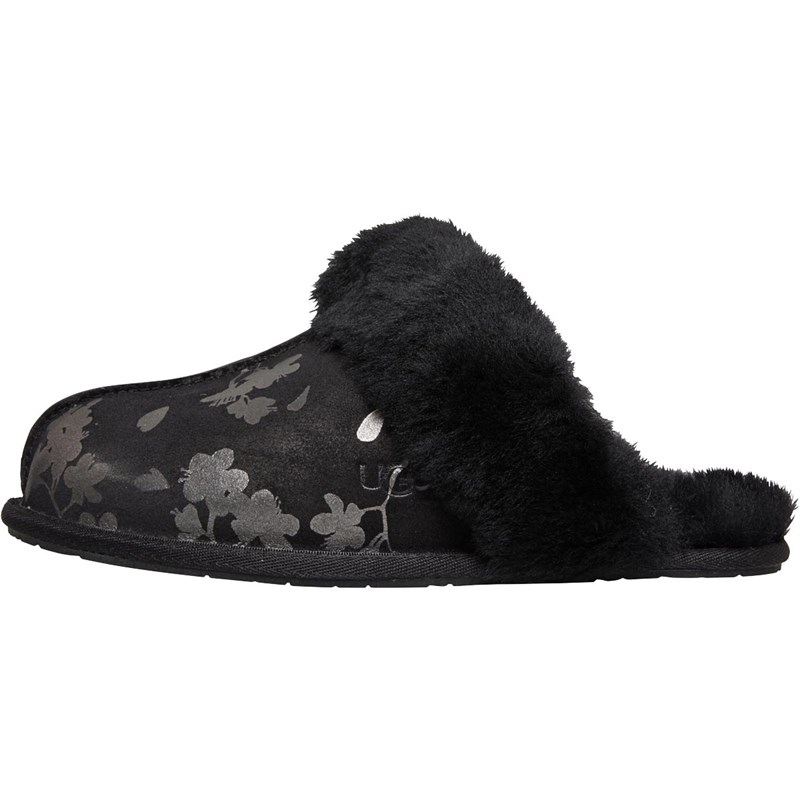 UGG® Womens Scuffette II Floral Foil Slippers Black