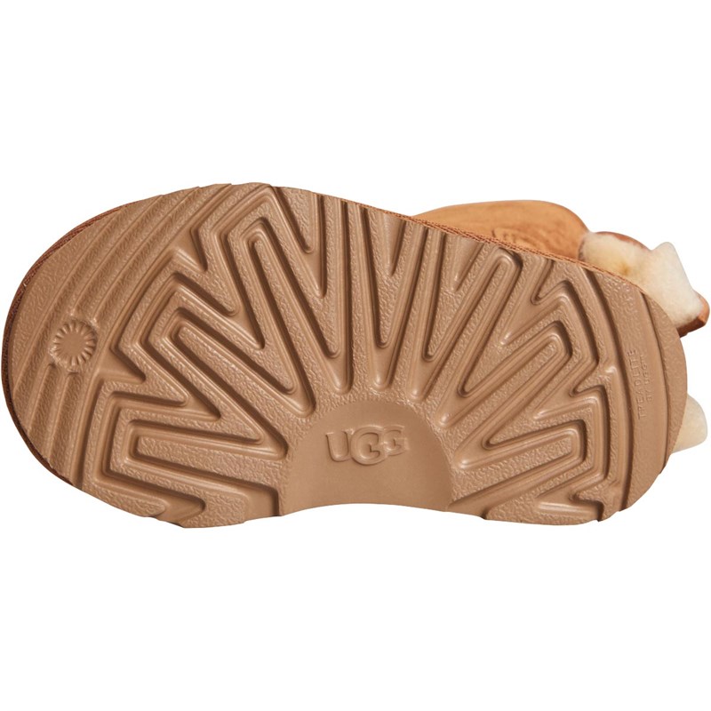 UGG Dziewczęce - Niemowlęce Infant Classic Mini II Cuffed Bow Classic Buty przed Kostk? Brązowy