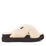 UGG Dames ® Fuzz Sugar Cross Slide Pantoffels Wit