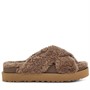 UGG ® Damen Flausch Zucker Kreuz Rutsch-Hausschuhe Hickory