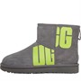 UGG Womens Classic Mini Chopd Classic Boots Charcoal/Key Lime