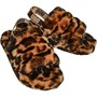 UGG® Girls Fluff Yeah Slide Panther Print Slippers Brown
