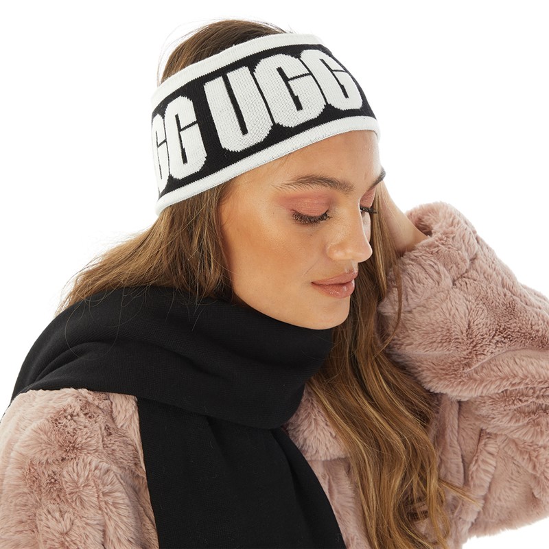 UGG® Womens Graphic Logo Headband Black