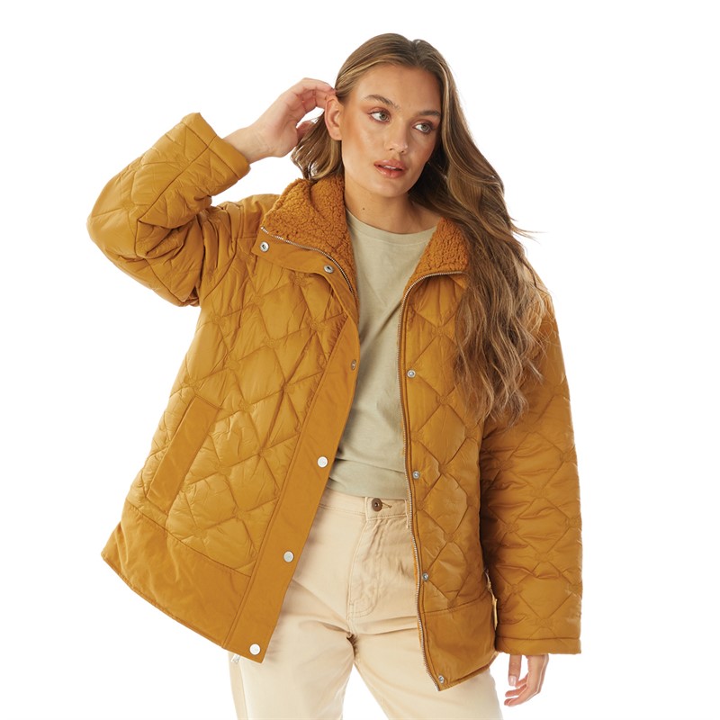 UGG® Womens Kaylynn Quilted Jacket Brown Mustard