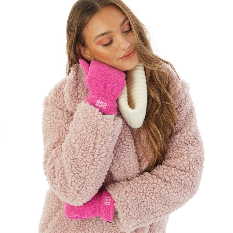 UGG® Womens Fleece Mittens Solferino Pink