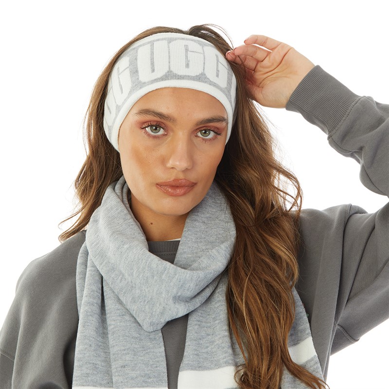 UGG® Womens Graphic Logo Headband Light Grey