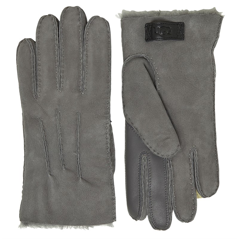 UGG® Mens Contrast Sheepskin Tech Gloves Metal