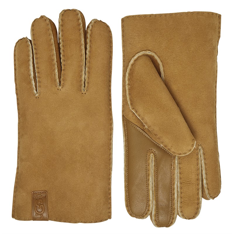 UGG® Mens Whipstitch Sheepskin Gloves Chestnut