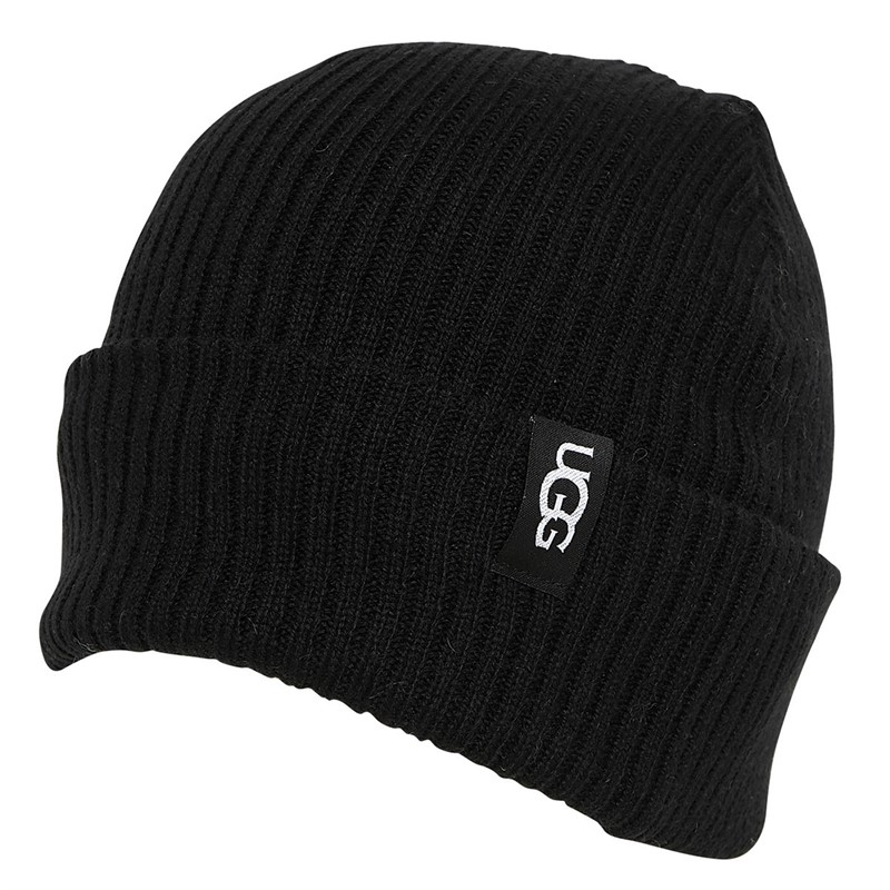 UGG® Mens Rib Knit Hat Black