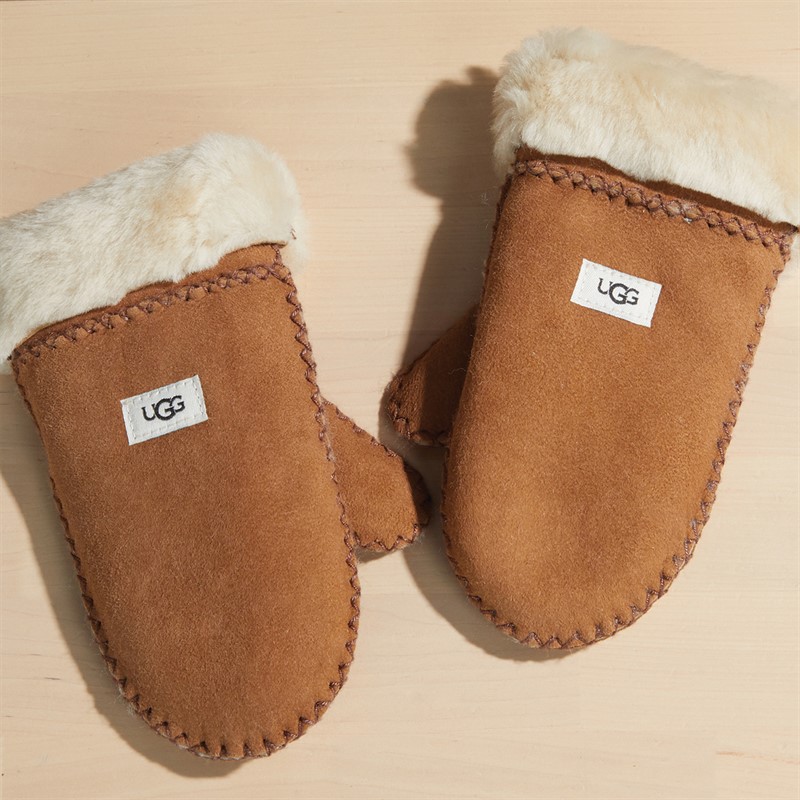 UGG® Kids Sheepskin Mittens Chestnut