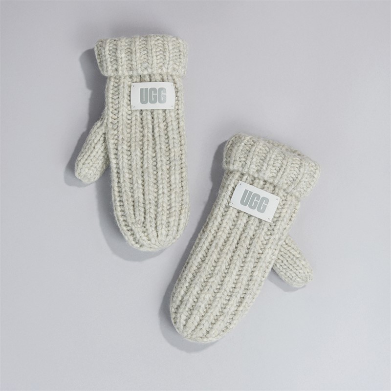 UGG® Kids Chunky Mittens Light Grey