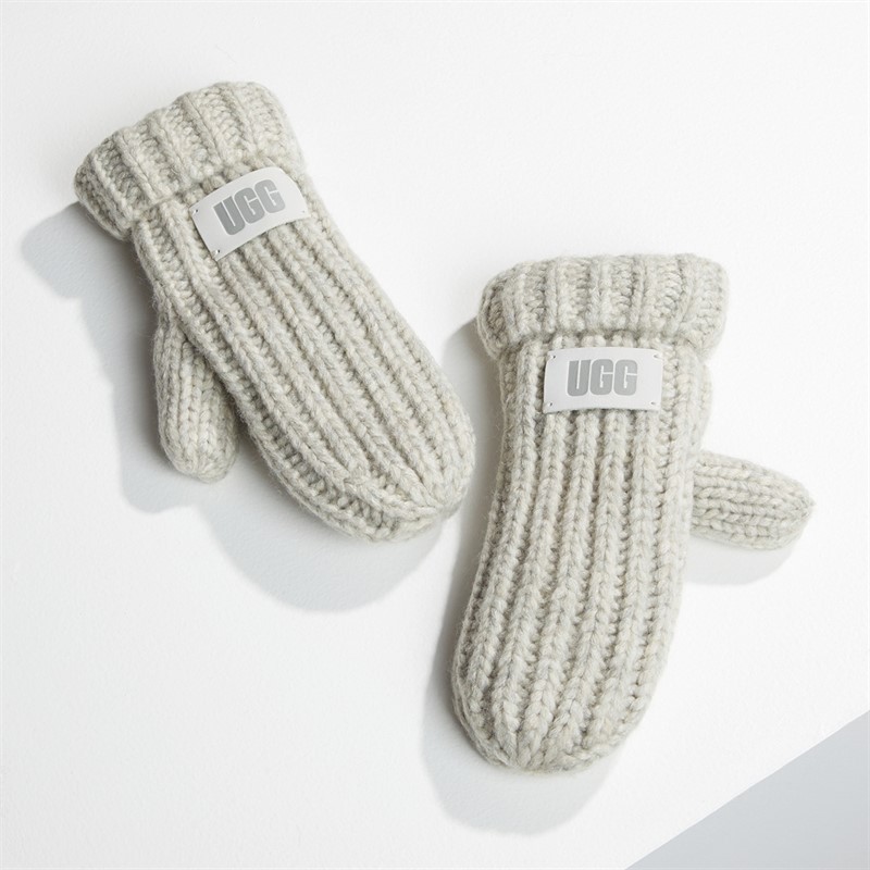 UGG® Kids Chunky Mittens Light Grey