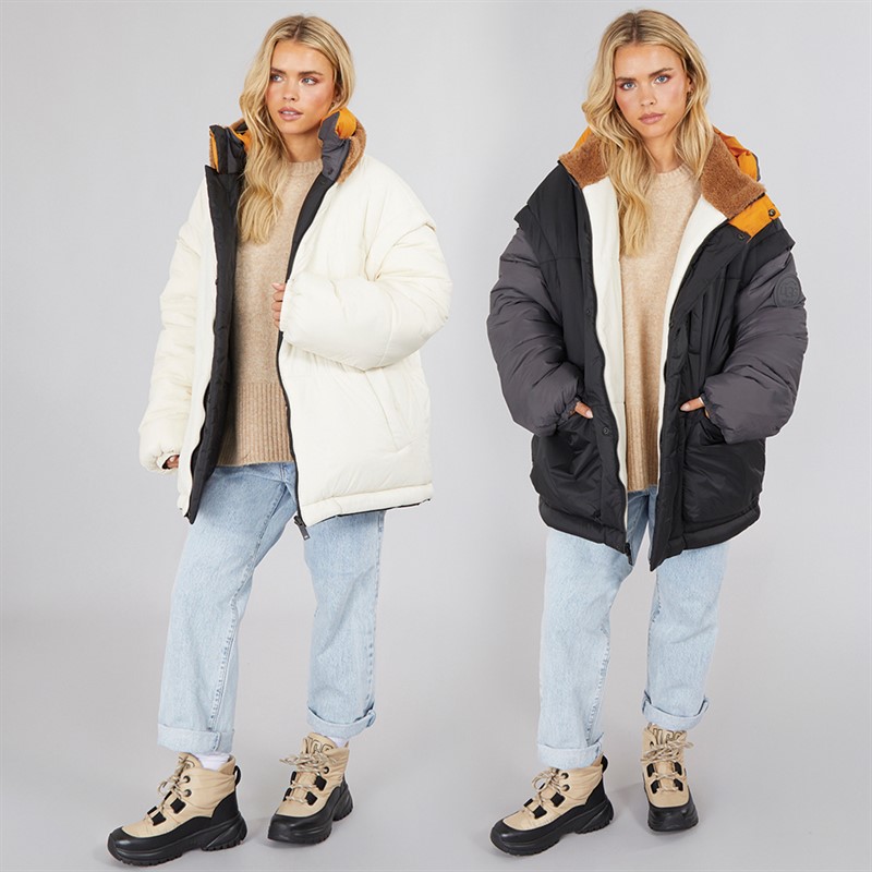 UGG® ® Womens Kristian Puffer Coat Black Cream