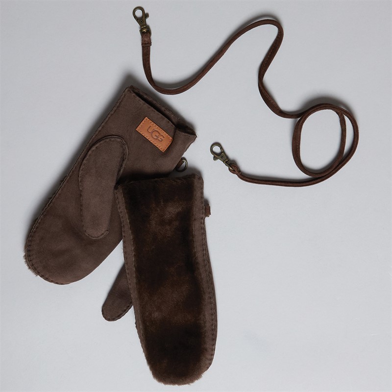 UGG® Womens Sheepskin Mittens Burnt Cedar
