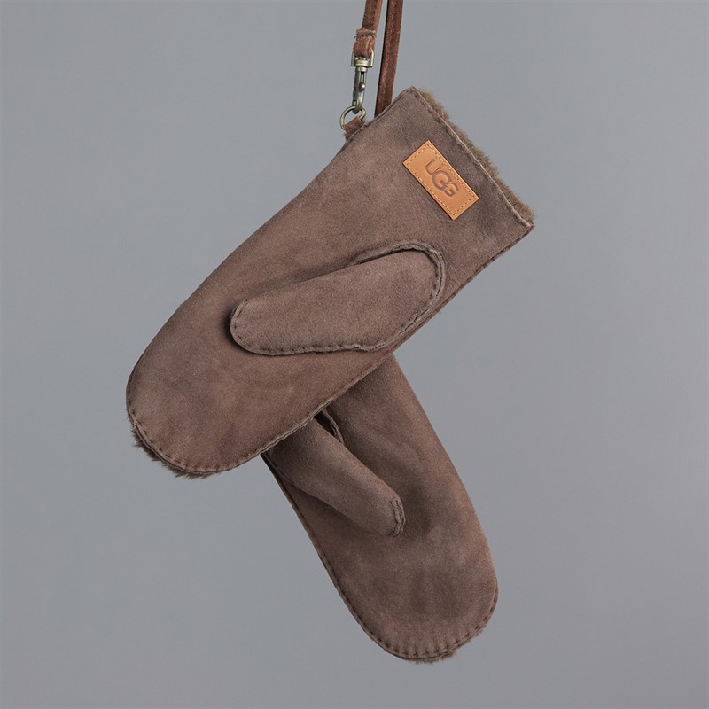 UGG® Womens Sheepskin Mittens Burnt Cedar