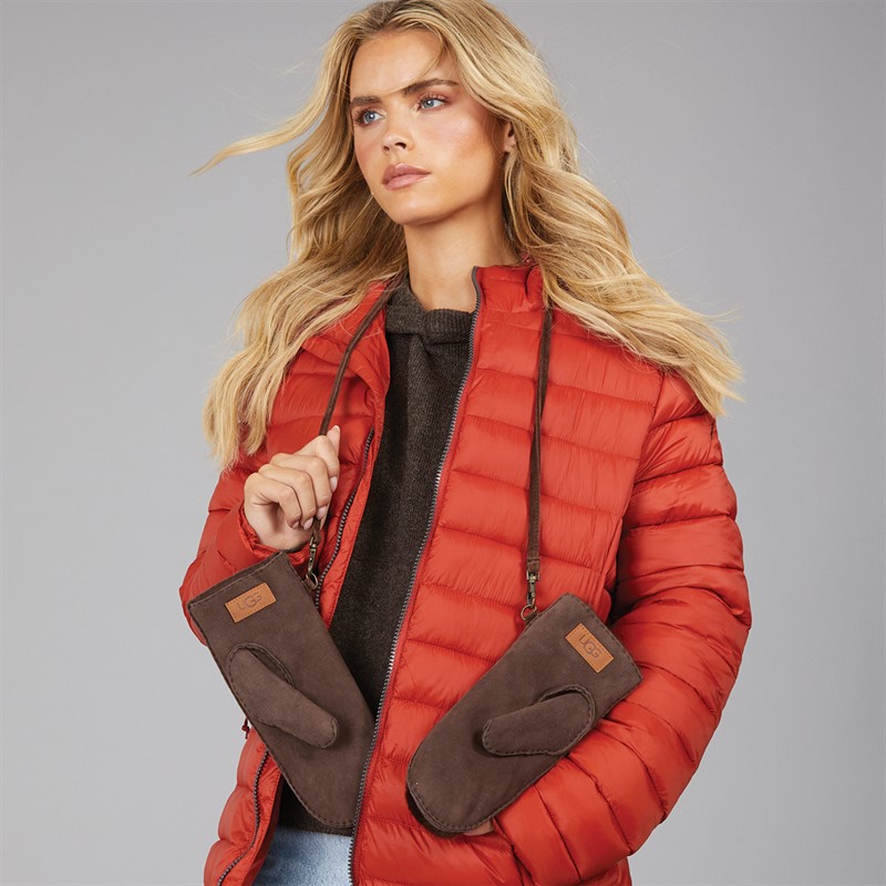 UGG® Womens Sheepskin Mittens Burnt Cedar