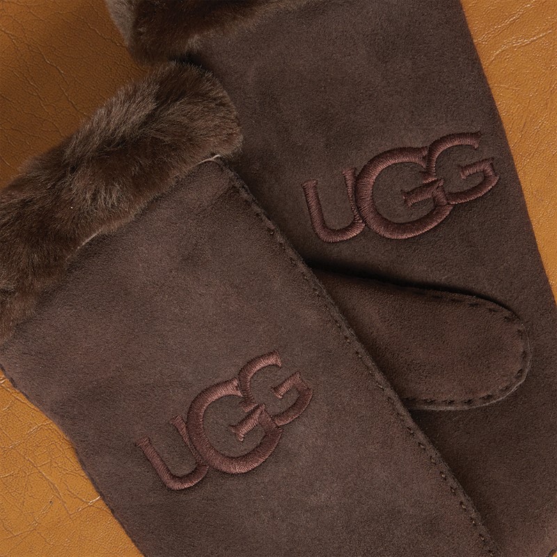 UGG® Womens Sheepskin Mittens Brown
