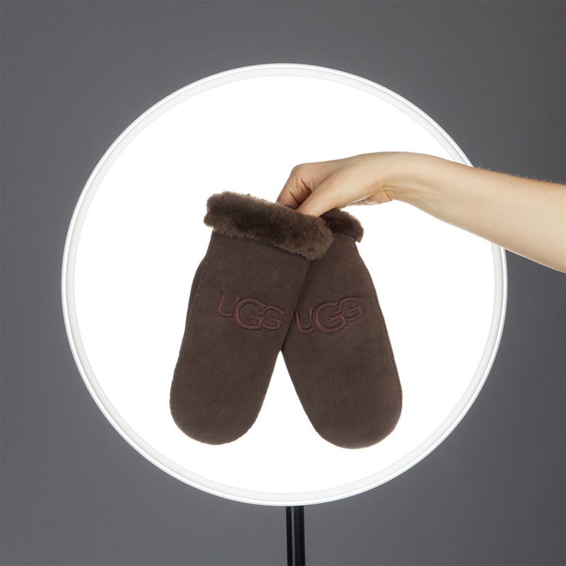 UGG® Womens Sheepskin Mittens Brown