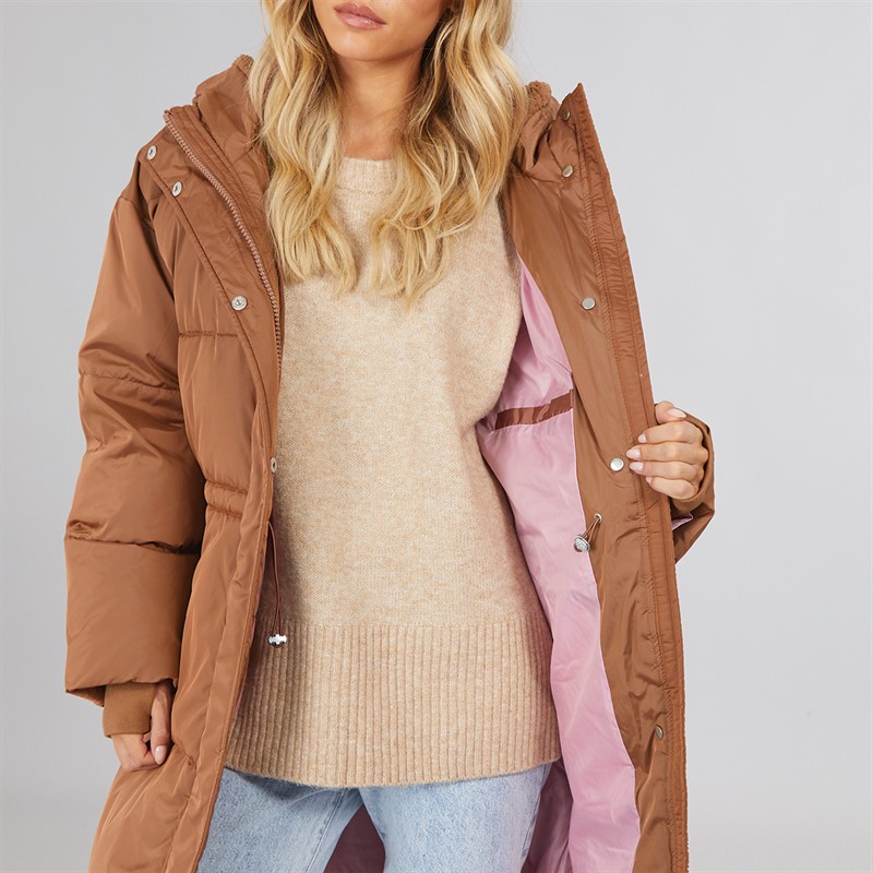 UGG® Womens Keely Long Puffer Coat Dark Chestnut