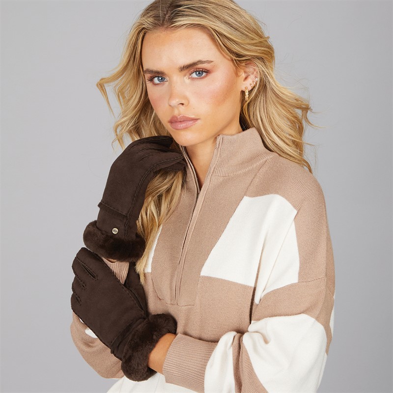 UGG® Womens Sheepskin Gloves Brown