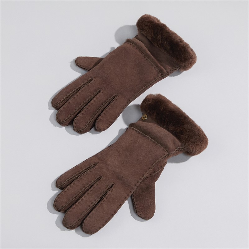 UGG® Womens Sheepskin Gloves Brown