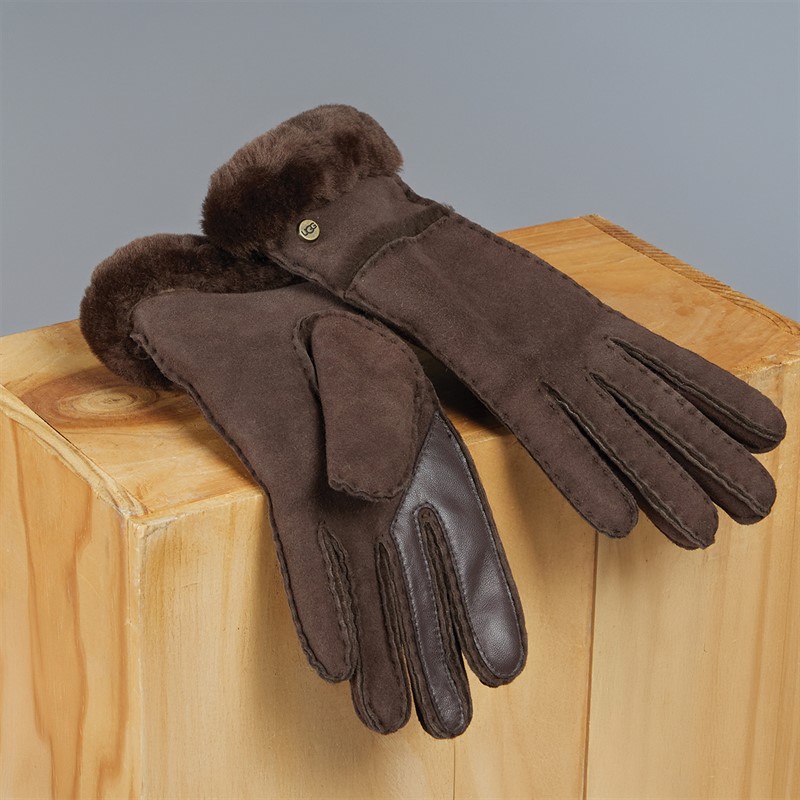 UGG® Womens Sheepskin Gloves Brown